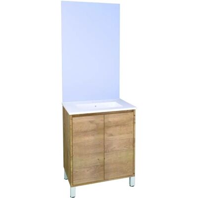 Conjunto de Muebles de Baño de Madera ONDEE - Montado en la Pared con Espejo Conjunto de Muebles de Baño de Madera ONDEE - Montado en la Pared con Espejo