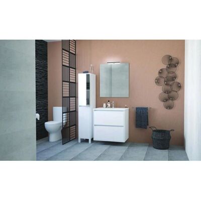 Ondee Gabinete de baño blanco suspendido con espejo - 80cm - Muebles de baño Ondee Gabinete de baño blanco suspendido con espejo - 80cm - Muebles de baño