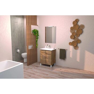 Ondee - Mueble de baño suspendido belis + espejo suspendido - 80cm - Madera - Mobiliario de baño Ondee - Mueble de baño suspendido belis + espejo suspendido - 80cm - Madera - Mobiliario de baño
