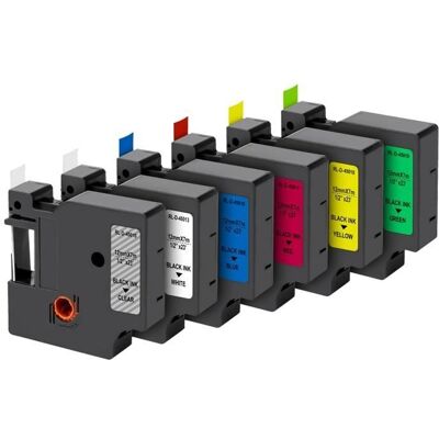 Phonillico - Pack 6 couleurs - 12mm - 7m - Rubans étiquettes - Publicité Phonillico - Pack 6 couleurs - 12mm - 7m - Rubans étiquettes - Publicité