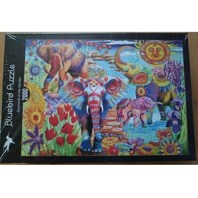 Bluebird Słonie w Ogrodzie 2000 Elementów Puzzle - Puzzle Bluebird Słonie w Ogrodzie 2000 Elementów Puzzle - Puzzle