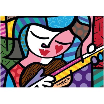 Puzzle Bluebird Romero Britto - Fille avec guitare 1000 pièces - Publicité Puzzle Bluebird Romero Britto - Fille avec guitare 1000 pièces - Publicité