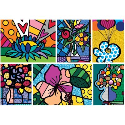 Bluebird Puzzle Romero Britto - Collage: Flowers 2000 Pièces Puzzle Bluebird Puzzle Romero Britto - Collage: Flowers 2000 Pièces Puzzle