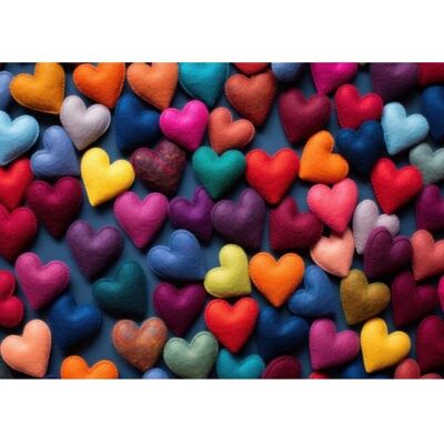 Bluebird Coeurs Multicolores - Puzzle de 500 Pièces - Publicité Bluebird Coeurs Multicolores - Puzzle de 500 Pièces - Publicité