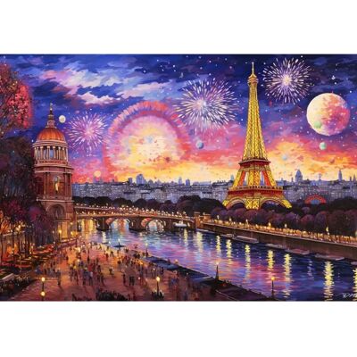 Puzzle Paysage en Pointillisme Bluebird 1000 Pièces - Publicité Puzzle Paysage en Pointillisme Bluebird 1000 Pièces - Publicité