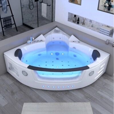 Distribain Baignoire - Romantica-A 36 Jets, 2 Places, Hydrothérapie, Blanc - Publicité Distribain Baignoire - Romantica-A 36 Jets, 2 Places, Hydrothérapie, Blanc - Publicité