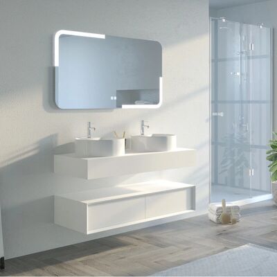 Distribain_S Meuble salle de bain FABRIANO 1200 Blanc - Publicité Distribain_S Meuble salle de bain FABRIANO 1200 Blanc - Publicité