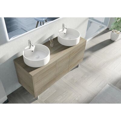 Distribain_S - VENEZIA Scandinave - double vasque - sur pieds - meuble lavabo - Publicité Distribain_S - VENEZIA Scandinave - double vasque - sur pieds - meuble lavabo - Publicité