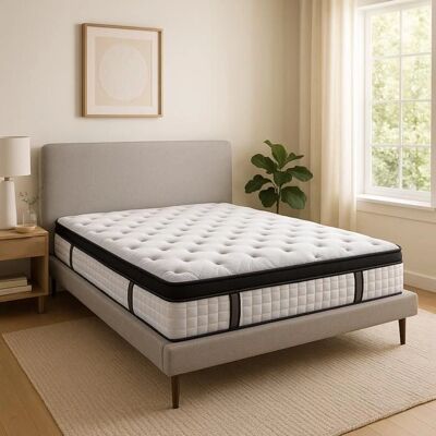 Sampur - Fairmont - 140 x 190 cm - White - Matelas - Publicité Sampur - Fairmont - 140 x 190 cm - White - Matelas - Publicité
