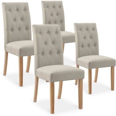 Chaises capitonnées Gaya Beige - Mobilier - Publicité Chaises capitonnées Gaya Beige - Mobilier - Publicité