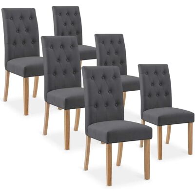 Lot de 6 chaises capitonnées gris - Intense Deco - Publicité Lot de 6 chaises capitonnées gris - Intense Deco - Publicité