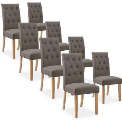 Intense Déco - Gaya - Taupe - Polyester - 8 chaises - Publicité Intense Déco - Gaya - Taupe - Polyester - 8 chaises - Publicité