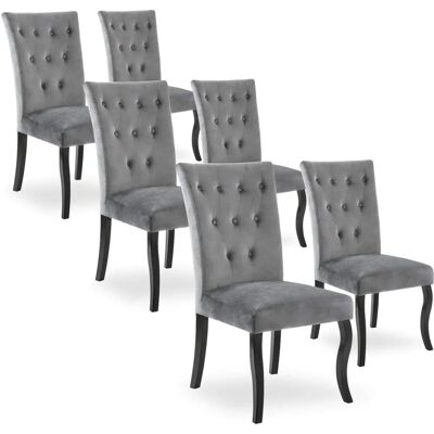 Intense Déco - Chaza - Gris - Velours - Dining Chair - Publicité Intense Déco - Chaza - Gris - Velours - Dining Chair - Publicité