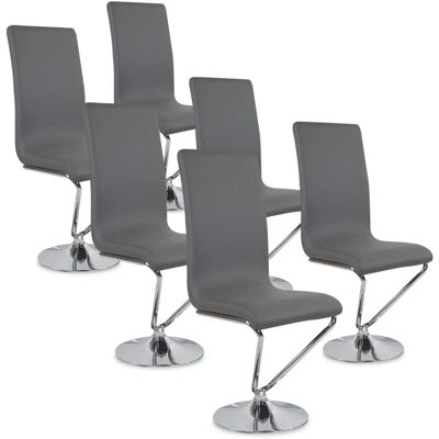 Ensemble de Chaises Design Gris Déco Intense - 6 Pièces - Publicité Ensemble de Chaises Design Gris Déco Intense - 6 Pièces - Publicité
