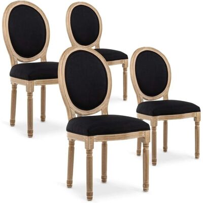 Intense Déco Style Louis XVI Chaises Noires Tissu 4 - Publicité Intense Déco Style Louis XVI Chaises Noires Tissu 4 - Publicité