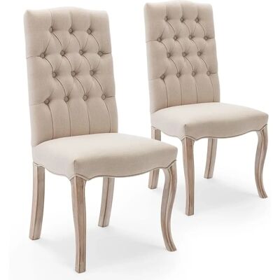 Chaises Capitonnées Beige Harmonieuses - Chaise - Publicité Chaises Capitonnées Beige Harmonieuses - Chaise - Publicité