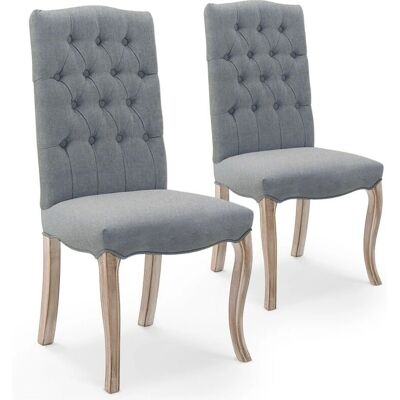 Chaises capitonnées Jade gris - Intense Deco - Lot de 2 - Publicité Chaises capitonnées Jade gris - Intense Deco - Lot de 2 - Publicité