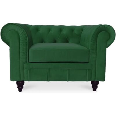 Fauteuil Chesterfield en velours - Style Chesterfield - Publicité Fauteuil Chesterfield en velours - Style Chesterfield - Publicité