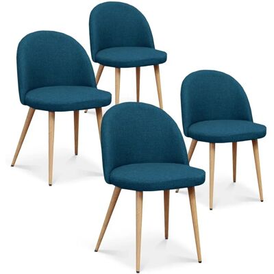 Intense Déco - Cecilia - Bleu canard - 4 pcs - Chaise dining - Publicité Intense Déco - Cecilia - Bleu canard - 4 pcs - Chaise dining - Publicité