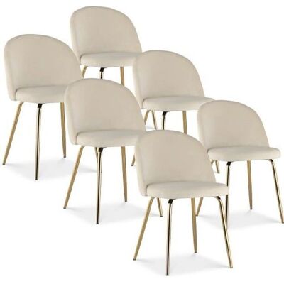 Intense Déco - Cecilia - Beige Velour - Chair - Publicité Intense Déco - Cecilia - Beige Velour - Chair - Publicité