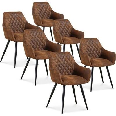 Intense Déco - Victoria - Marron Vintage - Microfibre Métal - Chaise - Publicité Intense Déco - Victoria - Marron Vintage - Microfibre Métal - Chaise - Publicité