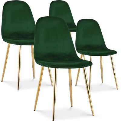 Bali - Bali Nordic - Velours Vert - Lot de 4 chaises - Publicité Bali - Bali Nordic - Velours Vert - Lot de 4 chaises - Publicité