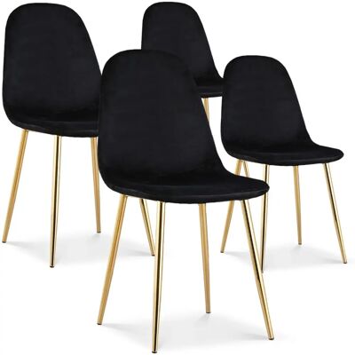Intense Déco - Bali - Noir velours - Or pieds - Chair - Publicité Intense Déco - Bali - Noir velours - Or pieds - Chair - Publicité