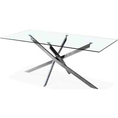 Intense Déco - Alix - Chrome - Glass - Table à manger - Publicité Intense Déco - Alix - Chrome - Glass - Table à manger - Publicité