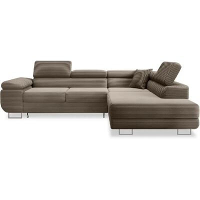 Intense Déco Marius Taupe Velours côtelé Convertible Sofa - Publicité Intense Déco Marius Taupe Velours côtelé Convertible Sofa - Publicité