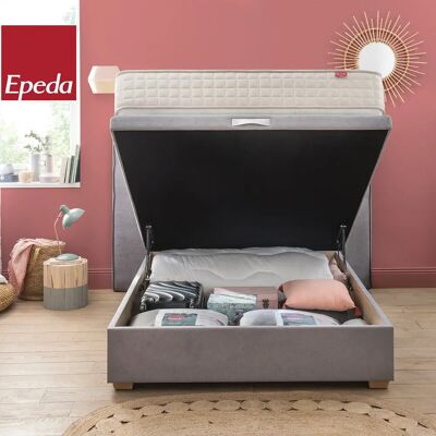Epeda HERCULE Letto con Box Contenitore Grigio Velour 160x200 Epeda HERCULE Letto con Box Contenitore Grigio Velour 160x200