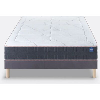 Ensemble de lit BULTEX - Matelas hybride & cadre - Gris Ensemble de lit BULTEX - Matelas hybride & cadre - Gris