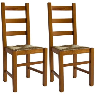 Altobuy ORTA - Lot de 2 chaises en bois - Naturel foncé - Chaise à manger - Publicité Altobuy ORTA - Lot de 2 chaises en bois - Naturel foncé - Chaise à manger - Publicité