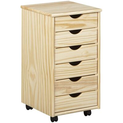 Altobuy OLIVER - Armoire de rangement - Bois Naturel, 6 tiroirs - Publicité Altobuy OLIVER - Armoire de rangement - Bois Naturel, 6 tiroirs - Publicité