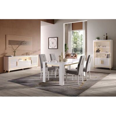 Altobuy JEMMA - Ensemble Salon avec Table, Buffet, Vitrine - Finition Brillante Blanche - Publicité Altobuy JEMMA - Ensemble Salon avec Table, Buffet, Vitrine - Finition Brillante Blanche - Publicité
