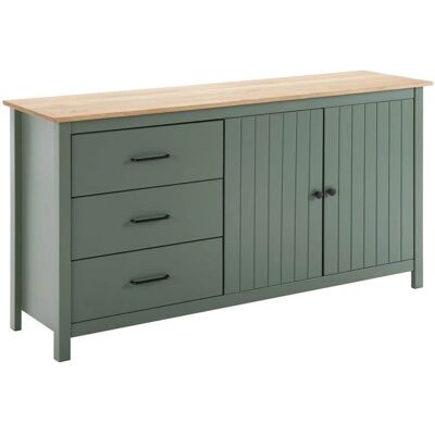 Altobuy TINA - Buffet en Pin Vert - 2 Portes, 3 Tiroirs - Style Classique - Publicité Altobuy TINA - Buffet en Pin Vert - 2 Portes, 3 Tiroirs - Style Classique - Publicité