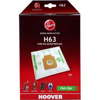 Sac d'aspirateur Hoover H63 Microfibre - Absorbeur d'odeurs au charbon actif - Compatible Sol - Publicité Sac d'aspirateur Hoover H63 Microfibre - Absorbeur d'odeurs au charbon actif - Compatible Sol - Publicité