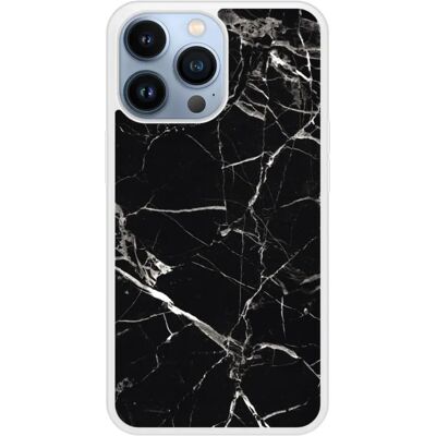 Coque en silicone iPhone 13 Pro Marbre Noir - Protection pour Téléphone - Publicité Coque en silicone iPhone 13 Pro Marbre Noir - Protection pour Téléphone - Publicité
