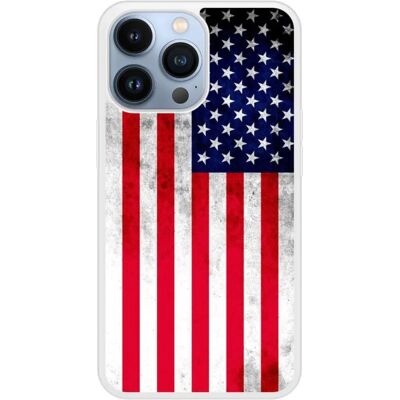 1001coques Coque en silicone iPhone 13 Pro Drapeau USA - Publicité 1001coques Coque en silicone iPhone 13 Pro Drapeau USA - Publicité