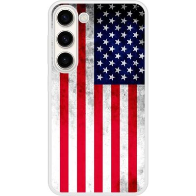Coque en silicone 1001coques Galaxy S23 Drapeau USA - Publicité Coque en silicone 1001coques Galaxy S23 Drapeau USA - Publicité