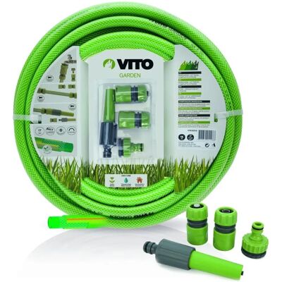 Kit d'arrosage jardin VITO 19 mm - 25 m, PVC renforcé, lance automatique - Publicité Kit d'arrosage jardin VITO 19 mm - 25 m, PVC renforcé, lance automatique - Publicité