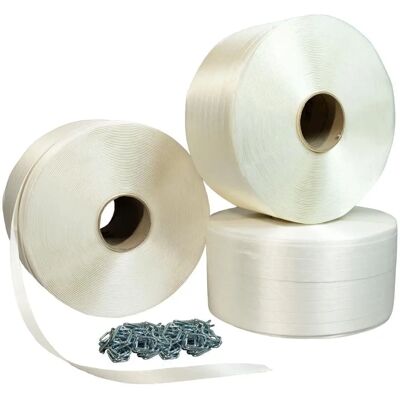 Tecplast Pack 3 Textilbänder 16mm x 850m - Hohe Reißfestigkeit Tecplast Pack 3 Textilbänder 16mm x 850m - Hohe Reißfestigkeit