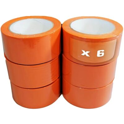 Ruban adhésif PVC orange TECPLAST - 50mm x 33m Lot de 6 - Publicité Ruban adhésif PVC orange TECPLAST - 50mm x 33m Lot de 6 - Publicité