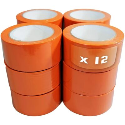 Tecplast 12 Rouleaux de Ruban Adhésif PVC Orange 50mm x 33m - Étanchéité Construction - Publicité Tecplast 12 Rouleaux de Ruban Adhésif PVC Orange 50mm x 33m - Étanchéité Construction - Publicité