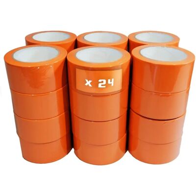 Ruban adhésif PVC orange TECPLAST - 50mm x 33m, Résistant et durable - Publicité Ruban adhésif PVC orange TECPLAST - 50mm x 33m, Résistant et durable - Publicité