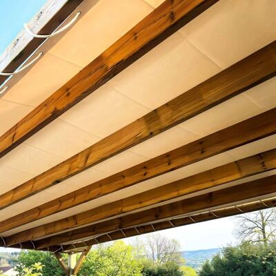 TECPLAST LP506PR - Crème blanc 3x6 m - PVC - Store de pergola - Publicité TECPLAST LP506PR - Crème blanc 3x6 m - PVC - Store de pergola - Publicité