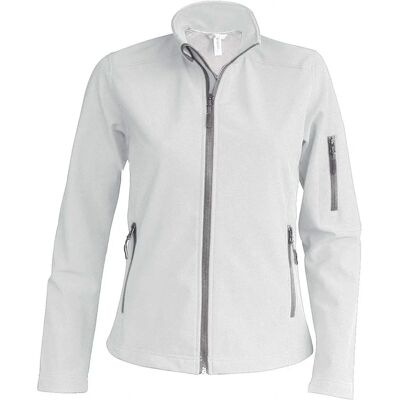 KARIBAN Damen Softshell-Jacke Weiß für Fitness - M KARIBAN Damen Softshell-Jacke Weiß für Fitness - M