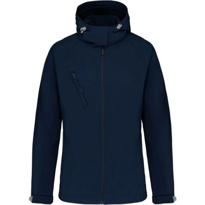 KARIBAN Blue Softshell Jacket with Detachable Hood - L KARIBAN Blue Softshell Jacket with Detachable Hood - L