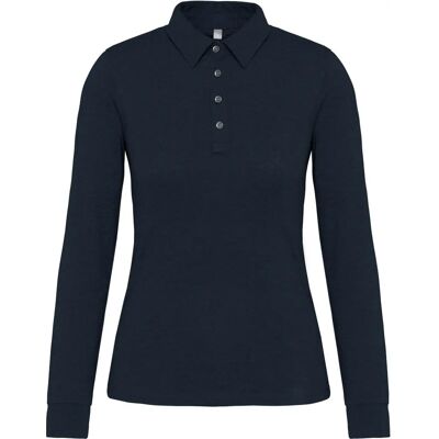 Kariban Blue Polo Shirt - Cotton Piqué - Long Sleeve - Polo jersey Kariban Blue Polo Shirt - Cotton Piqué - Long Sleeve - Polo jersey