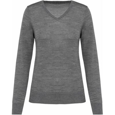 Kariban Merino V-Neck Pullover - Women - Grey Heather Kariban Merino V-Neck Pullover - Women - Grey Heather