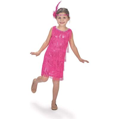 Vestito Charleston rosa per bambine 5-7 anni - Costumi Vestito Charleston rosa per bambine 5-7 anni - Costumi